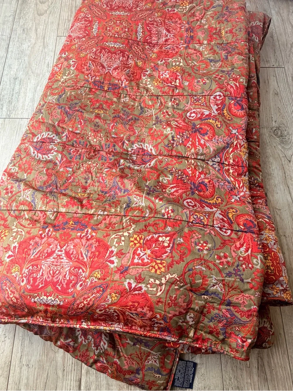 Ralph Lauren Sateen Galahad Red Vintage Paisley Full Queen Bed Comforter